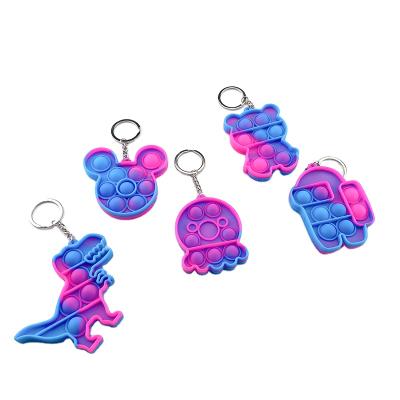 China Relieve Stress Relaxation Baby Silicone Fidget Keychain Key Chain Handheld Toys Mini Fidget Toy Keychain for sale