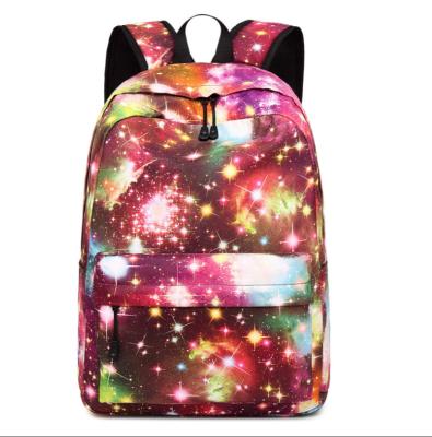 China Other Best Selling Customizable Polyester Large Capacity Leisure Sky Printing Teenager Youth Backpack Starry Student Travel Schoolbag for sale