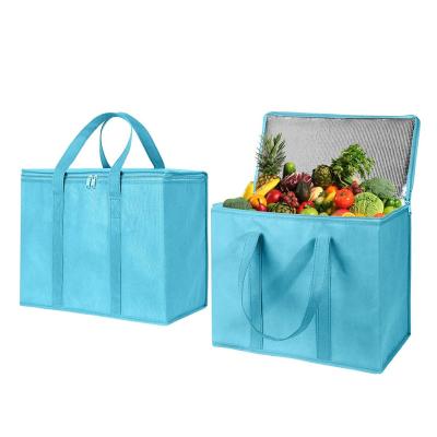 China Large Custom Insulation Vintage Manufacturer Car Bag Portable Foldable Food Cold Storage Bag Nonwoven Outdoor Picnic Bag for sale