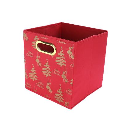 China Factory Custom Logo Printed High Quality Non Woven Fabric 6-10L Large Capacity Foldable Storage Box Viable Custom Made Square Box With Lid for sale