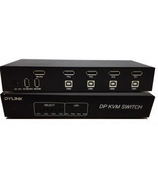 China B Female 3840x2160 USB KVM Switch SW1401DP 4 Port for sale