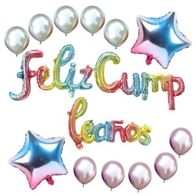 China Decoration Chaozhou Foil Balloons Rose Gold Confetti Balloon Spanish Birthday Party Supplies Sets for sale