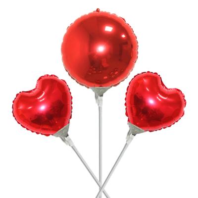 China Red Balloon Factory Kid Shower Wedding Party Round Shape Red Balloon With Stems for sale