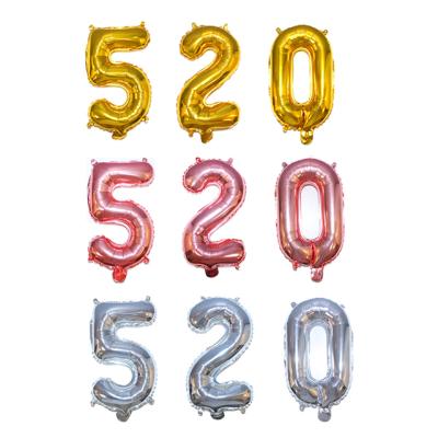 China Decoration Balloon For Birthday Valentine's Day Party Decoration Balloons Number Shape 520 Balloons for sale