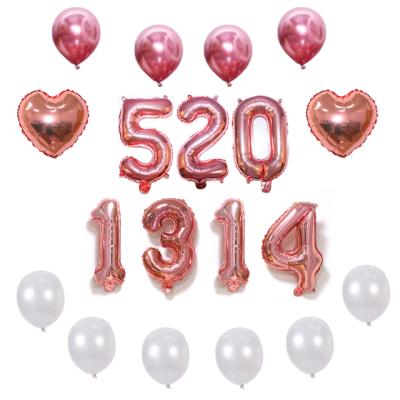 China Decoration Balloon 5201314 Love Decoration Foil Balloon Set 2022 Number Foil Balloon Set for sale