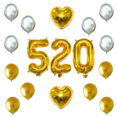 China Birthday Wedding Decoration Helium Merry Big Balloons Decoration Number Party 520 Giant Foil Balloon for sale