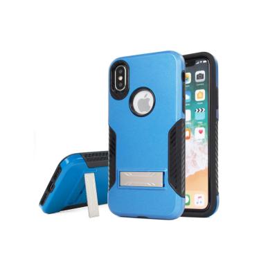 China Carbon Fiber Captain Cell Phone Cases With Bracket / Iphone X Protective Cover for sale