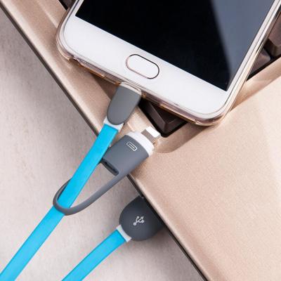 China 1 Meter 2 In 1 Multicolor Smartphone Charger Cable / Universal USB Data Fast Charging Usb Cable for sale