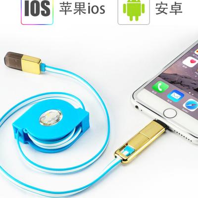 China Cable de nylon del cargador de Smartphone, cable de 8 del Pin datos colorido del cargador USB para el iPhone 5/6/7 en venta