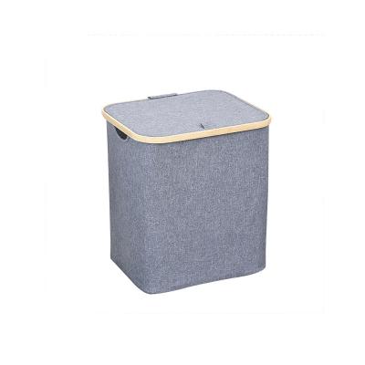 China 2022 Sturdy Sustainable Many Popular Foldable Bamboo Laundry Baskets With Lid for sale