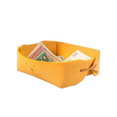 China 2022 Environmental Protection Sustainable Folding Household Felt Baskets Felt Magazine Storage Baskets for sale