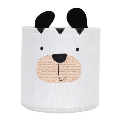 China Viable Cute Bear Desgin Canvas Storage Bin in Bedroom, Nursery and Living Room for sale