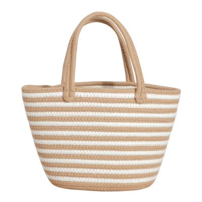 China Sustainable Wholesale Hand Make Cotton Rope Storage Basket Handbag For Women for sale