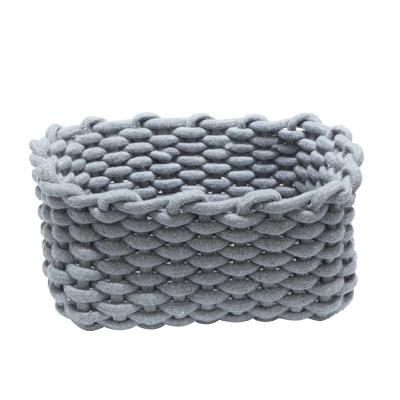 China Sustainable Most Popular Thick Ins Cotton Rope Hand-make Storage Baskets For Home Use for sale