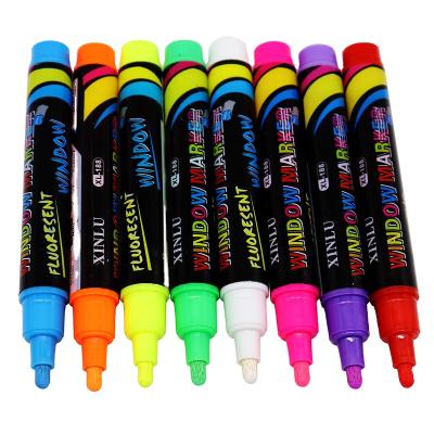 China Custom Wholesale Erasable Chalk Marker Liquid Color Pen Chalk LED Lamp Flat Erasable Pen for sale