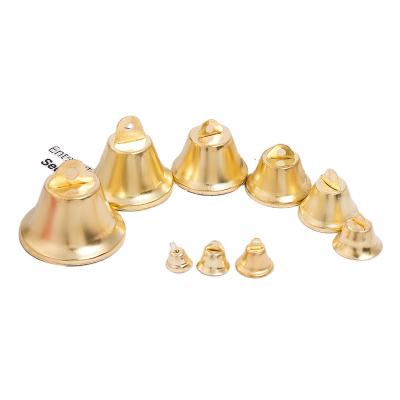 China Christmast Ornament DIY Accessories Wholesale Gold Bells Crafting Hanging Horn Bells Christmas Decoration Small Bells Wind Chimes for sale