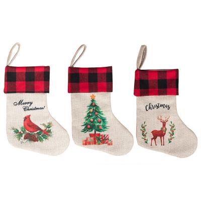 China Christmast Ornament Wholesale Christmas Socks Gift Bag Christmas Ornaments Christmas Socks Canvas Pendant for sale