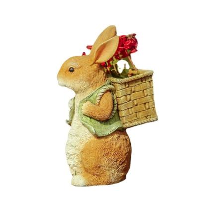 China Balcony minimalist creative courtyard rabbit simulation pot flower resin outdoor garden ornaments animal gardening ornaments for sale