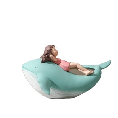 China Nordic Hot Selling Minimalist Creative Whale Girl Decoration Home Interior Decoration Cute Home Decor for sale