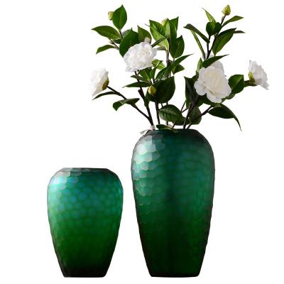 China Light Minimalist and High-end Luxury American Glass Vase Hot Selling Large Dry Flower Decoration Home Decor for sale