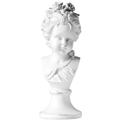 China Abstract Nordic Decoration Plaster Head Portrait Statue Resin Portrait Sculpture Artwork Statue Europe Factory Supplier Large for sale