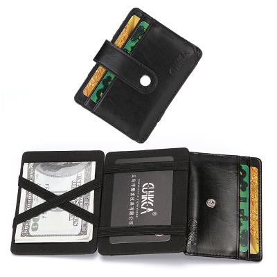 China 100% CUIKCA Design Card Holder Men's Leather Flip Magic Wallet Eco-friendly Wholesale Creative PU Online MW1063 for sale