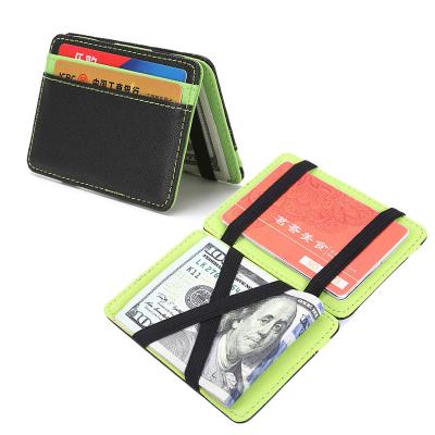 China 100% Creative Design Colorful PU Leather Men Flip Magic Wallet With Elastic Wholesale Online Eco-Friendly From CUIKCA for sale