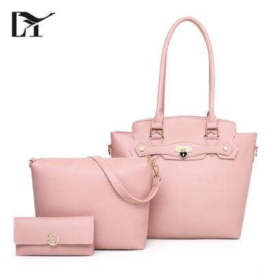 China 100% New 2018 Eco-friendly Fancy Lingyue BS1006 Handmade Soft Women Bag Set Fashion Ladies Leather Handbags for sale