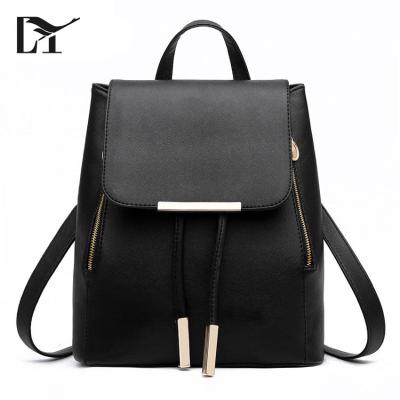 China 100% eco-friendly black korean style manufacturers backpack pu leather backpacks wholesale for women for sale