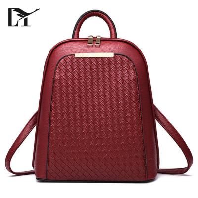 China 100% eco-friendly design luxury korean style pu brown leather girls backpack for women for sale