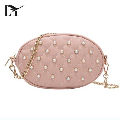 China 100% Korean Pink Rfid New Style Eco-friendly Sport PU Pearl Waist Leather Bags For Girls for sale