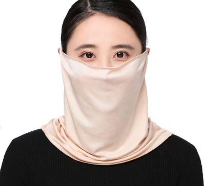 China 100% Silk Face and Neck Tube Scarf Biker Head Scarf for Girls Silk Sunscreen Protection Face Scarf for sale