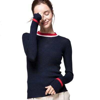 China 100% Wool Knitted Sweater for Women Ladies Mock Neck Basic Pullover for sale