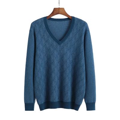 China Custom Wool Sweaters 100% Wool Men V Neck Sweater for sale