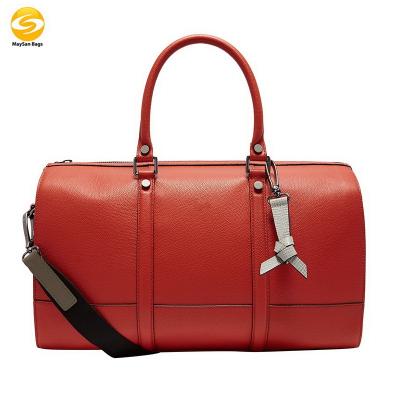 China High quility vegen anti-theft high capacity pu women red portable duffel bag for overnight for sale