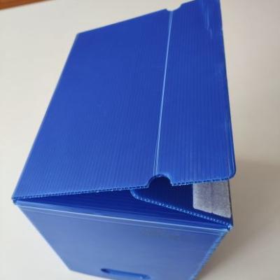 China Premium Quality PP 750GSM Blue Corrugated Sheet Plastic Hollow Sheet PP Packing Box for sale