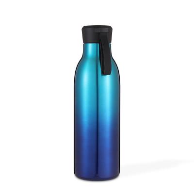 China Wholesale Customized Viable Logo Stainless Steel Double Wall Custom Sport Water Bottle With Black Lid BPA Free for sale