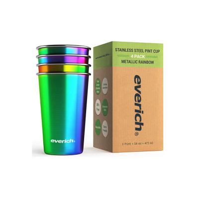 China Eco Friendly Recycled Backrest Tumbler Stainless Steel Wine Drinking Cups customzied logo and color for kids and adults for sale