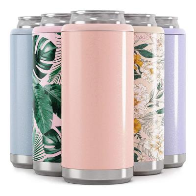 China Keep Warm And Cold Custom Eco-Friendly Lean Box Holder Blank 12oz Stainless Steel Double Wall Vacuum Slim Beer Can Cooler for sale