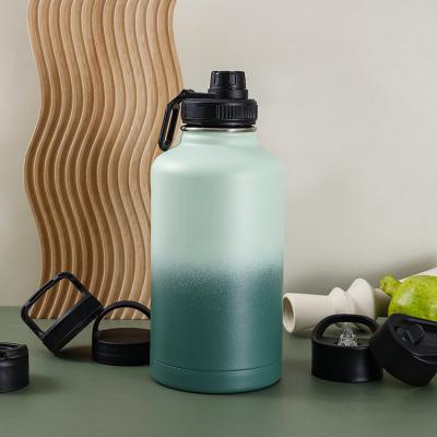 China Latest Trendy Design Sustainable Fashionable Double Ss Vacuum Stainless Steel Water Bottle Beer Dark Looks Tall With Many Sporty Lids for sale