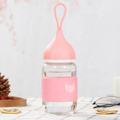 China Viable Success Cute Glass Water Bottle For Kids Empty Bottles Tumbler School Camp Sublimation Eco Friendly Custom Logo for sale