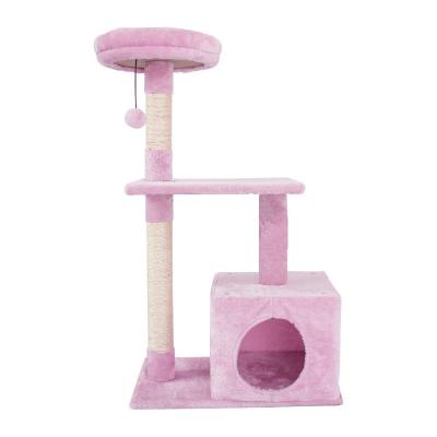 China High Quality Viable Cat Toys Sisal Rope Scratching Single Post Column Cactus Climbing Frame Cat Tree for sale