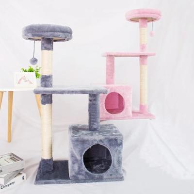 China Cat Cactus Scratching Post Viable, Cat Climbing Frame with Sisal Rope, Cat Bed and Interactive Swinging Ball for sale