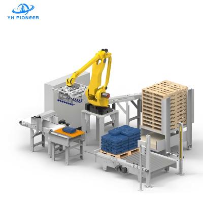 China Steel Framed Automatic Bag Palletizer For High Volume Fertilizer And Cement Bag for sale