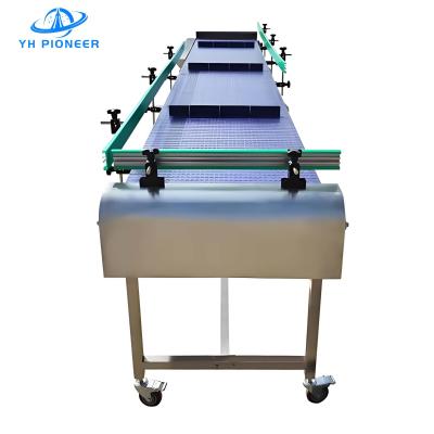 China Adjustable Speed Flat Top Modular Belt Conveyor SS304 Carbon Steel Coated Frame for sale