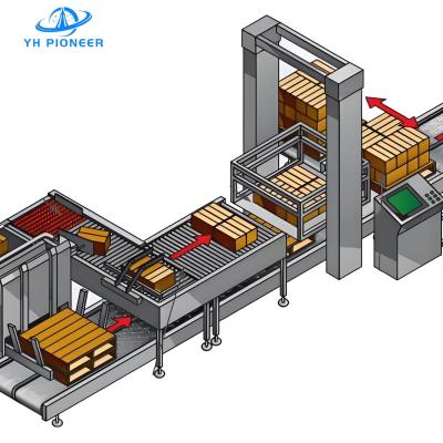 중국 Efficient Whole Layer Palletizer Machine for 10-20 Cases/min with 12.0KW Power and 0.6m3/h Air Consumption 판매용