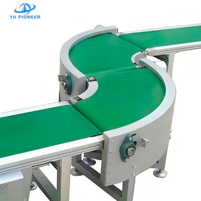 China Flexible Belt Turning Conveyor System with Adjustable Speed and 45/90/180 Degree Turning Options for sale