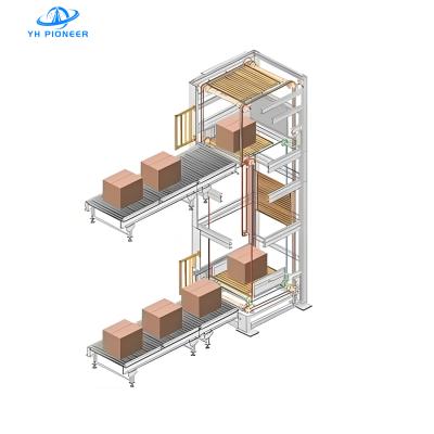 China Automated Vertical Reciprocating Conveyor for Moving Heavy Boxes and Pallets with E Pattern Loading and Unloading zu verkaufen