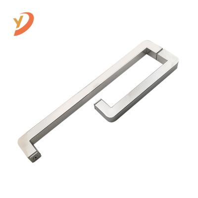 China Square Modern Stainless Steel Arch Door Handle Glass Tube Shower Handle for sale