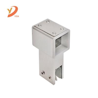 China Modern Good Quality Stainless Steel Square Accessories Part Shower Pipe Flange Glass Glass Connector for sale